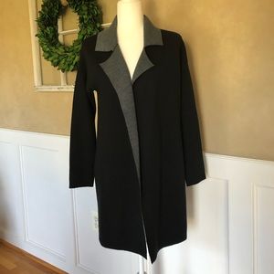 Tahari Coat Seater XS Black & Grey